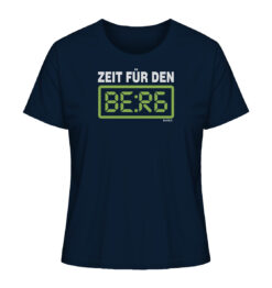 Navyblaues Zeit für den Berg Damen T-Shirt für Bergsteiger, die Berge und Bergfreunde. Ein tolles Berg Geschenk für die Bergtour, Bergfans und Bergliebhaber. Nachhaltige Berg Geschenke und Bio Bergshirts für Damen hier bestellen.