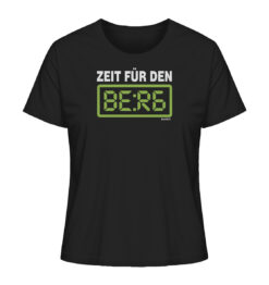 Schwarzes Zeit für den Berg Damen T-Shirt für Bergsteiger, die Berge und Bergfreunde. Ein tolles Berg Geschenk für die Bergtour, Bergfans und Bergliebhaber. Nachhaltige Berg Geschenke und Bio Bergshirts für Damen hier bestellen.