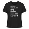 Nährwerte Bergsteiger T-Shirt für Bergfreunde in schwarz. Ein lustiges Berg T-Shirt zum Wandern und als Geschenk für Bergfreunde. Bio Damen T-Shirt.