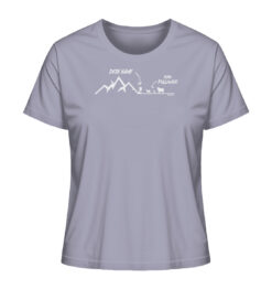 Lavendelfarbenes Bio Meine Follower personalisiertes Damen Berg Shirt fürs Wandern, die Berge und Bergfreunde. Ein tolles Berg Geschenk mit Namen für die Bergtour, Bergfans und Bergliebhaber. Nachhaltige Berg Geschenke und personalisierte Berg T-Shirts mit Namen hier bestellen.