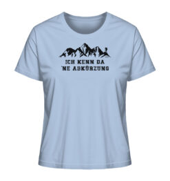 Ich kenn da ne Abkürzung Damen T-Shirt für Bergfreunde in hellblau. Ein lustiges Berg T-Shirt zum Wandern und als Geschenk für Bergfreunde.