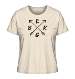 Naturweißes Bio Berg Damen Shirt fürs Wandern, die Berge und Bergfreunde. Ein tolles Berg Geschenk für die Bergtour, Bergfans und Bergliebhaber. Nachhaltige Berg Geschenke und Berg T-Shirts hier bestellen.