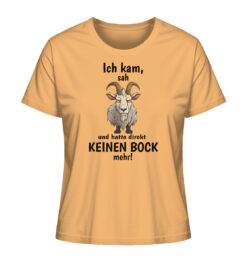 Ich kam sah und hatte keinen Bock mehr T-Shirt für Bergfreunde in gelb. Ein lustiges Berg T-Shirt zum Wandern und als Geschenk für Bergfreunde.