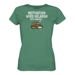 Faultier Motivation T-Shirt für Bergfreunde in grün. Ein lustiges Damen Faultier T-Shirt zum Wandern und als Geschenk für Bergfreunde und Faultierliebhaber.