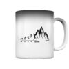 Endlich Freitag Klettern Zaubertasse. Berg Tasse aus Porzellan für Bergsteiger, die Berge und Bergfreunde. Ein tolles Berg Geschenk für die Bergtour, Bergfans und Bergliebhaber. Nachhaltige Berg Geschenke und Berg Tassen hier bestellen.