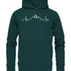 Bio Herzschlag Berge Hoodie fürs Wandern, die Berge und Bergfreunde. Ein tolles Berg Geschenk für die Bergtour, Bergfans und Bergliebhaber. Nachhaltige Berg Geschenke und Berg Hoodies hier bestellen.