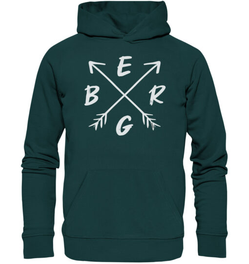 Bio Berg Hoodie fürs Wandern, die Berge und Bergfreunde. Ein tolles Berg Geschenk für die Bergtour, Bergfans und Bergliebhaber. Nachhaltige Berg Geschenke und Berg T-Shirts hier bestellen.