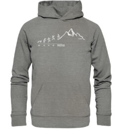 Bio Endlich Freitag Wandern Hoodie fürs Wandern, die Berge und Bergfreunde. Ein tolles Berg Geschenk für die Bergtour, Bergfans und Bergliebhaber. Nachhaltige Berg Geschenke und Berg Hoodies hier bestellen.