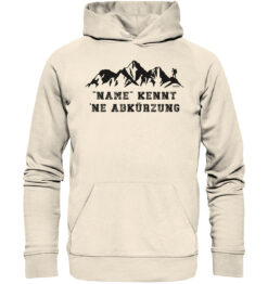 Bio Ich kenn da ne Abkürzung Hoodie. Personalisierter Berg Hoodie fürs Wandern, die Berge und Bergfreunde. Ein tolles Berg Geschenk mit Namen für die Bergtour, Bergfans und Bergliebhaber. Nachhaltige Berg Geschenke und personalisierte Berg Hoodies mit Wunschnamen hier bestellen.