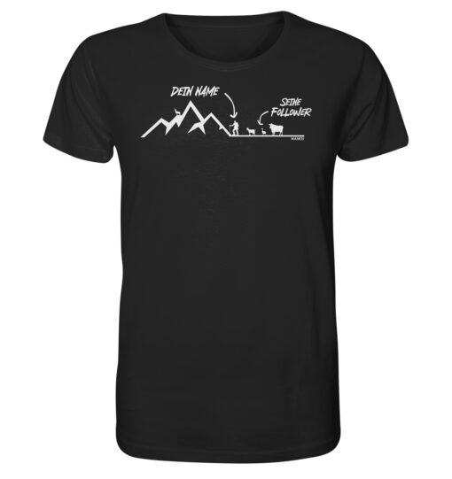 Bio Meine Follower personalisiertes Berg Shirt fürs Wandern, die Berge und Bergfreunde. Ein tolles Berg Geschenk mit Namen für die Bergtour, Bergfans und Bergliebhaber. Nachhaltige Berg Geschenke und personalisierte Berg T-Shirts mit Namen hier bestellen.