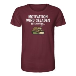 Faultier Motivation T-Shirt für Bergfreunde in weinrot. Ein lustiges Faultier T-Shirt zum Wandern und als Geschenk für Bergfreunde und Faultierliebhaber.
