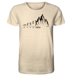 Bio Endlich Freitag Klettern T-Shirt für Bergsteiger, die Berge und Bergfreunde. Ein tolles Berg Geschenk für die Bergtour, Bergfans und Bergliebhaber. Nachhaltige Berg Geschenke und Klettershirts für Herren hier bestellen.