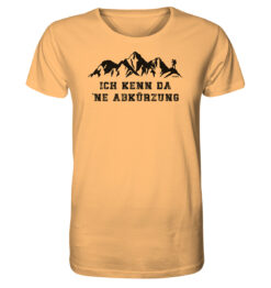 Ich kenn da ne Abkürzung T-Shirt für Bergfreunde in gelb. Ein lustiges Berg T-Shirt zum Wandern und als Geschenk für Bergfreunde.